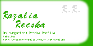 rozalia recska business card